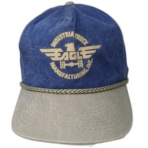 Triple Crown 5 Panel Blue Hat One Size Eagle Truck Manufacturing Rope Snapback